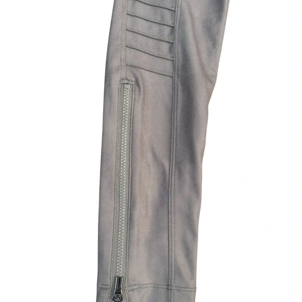 Athleta Delancey Gleam Moto Tight Leggings ribbed grey Zip ankle size XXS